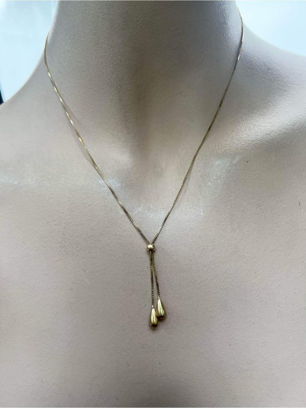 🆑 14K REAL YELLOW GOLD DANGLING NECKLACE🆑 - Picture 9 of 10
